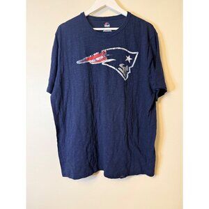 New England Patriots Majestic Navy Blue Short Sleeve T-Shirt XL Men
